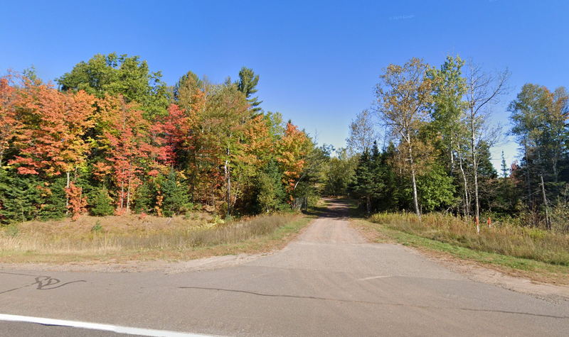 2024 view of what was probably the entrance road to speedway Ishpeming Speedway, Champion